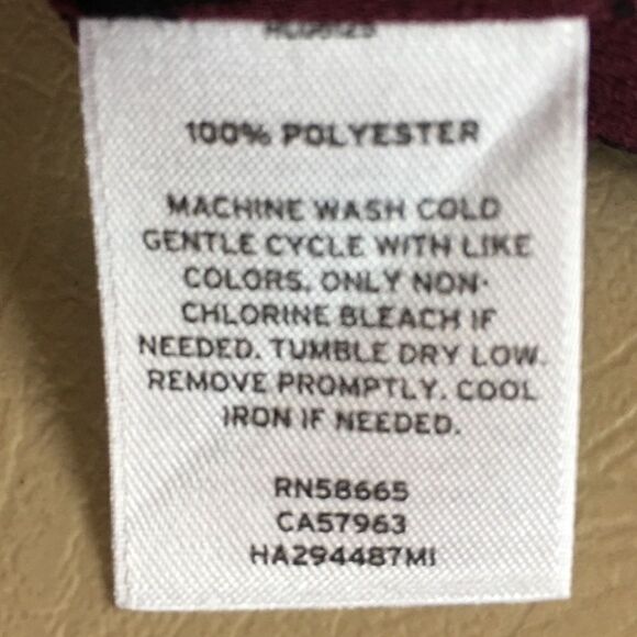 Halogen Sheer Maroon Black Starburst V-Neck Tie Sleeveless Blouse - Picture 9 of 9